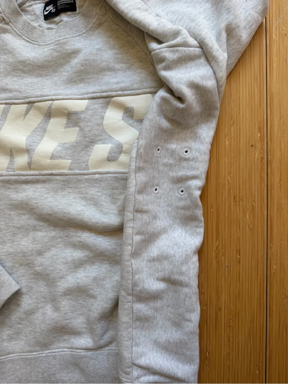 Nike Light Gray SB Crewneck Sweatshirt with White Logo